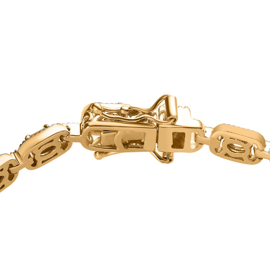 Mehrfarbiges-Turmalin Armband ca. 20 cm 925 Silber vergoldet ca. 4.05 ct
