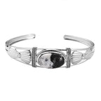 Weißer Büffel Armreif ca. 19 cm 925 Silber ca. 12.83 ct