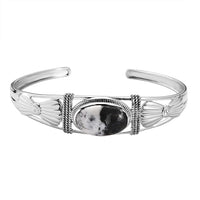 Weißer Büffel Armreif ca. 19 cm 925 Silber ca. 12.83 ct