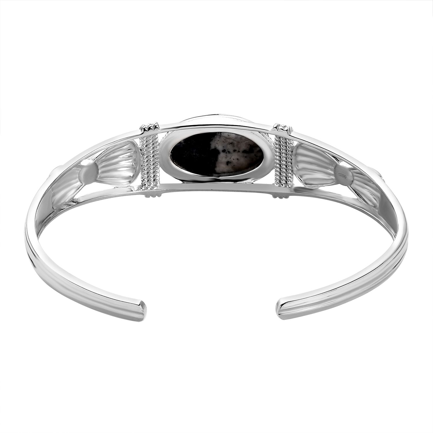 Weißer Büffel Armreif ca. 19 cm 925 Silber ca. 12.83 ct