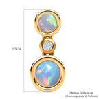 Natürlicher, äthiopischer Welo Opal Ohrringe, 925 Silber Gelbgold Vermeil ca. 1.70 ct
