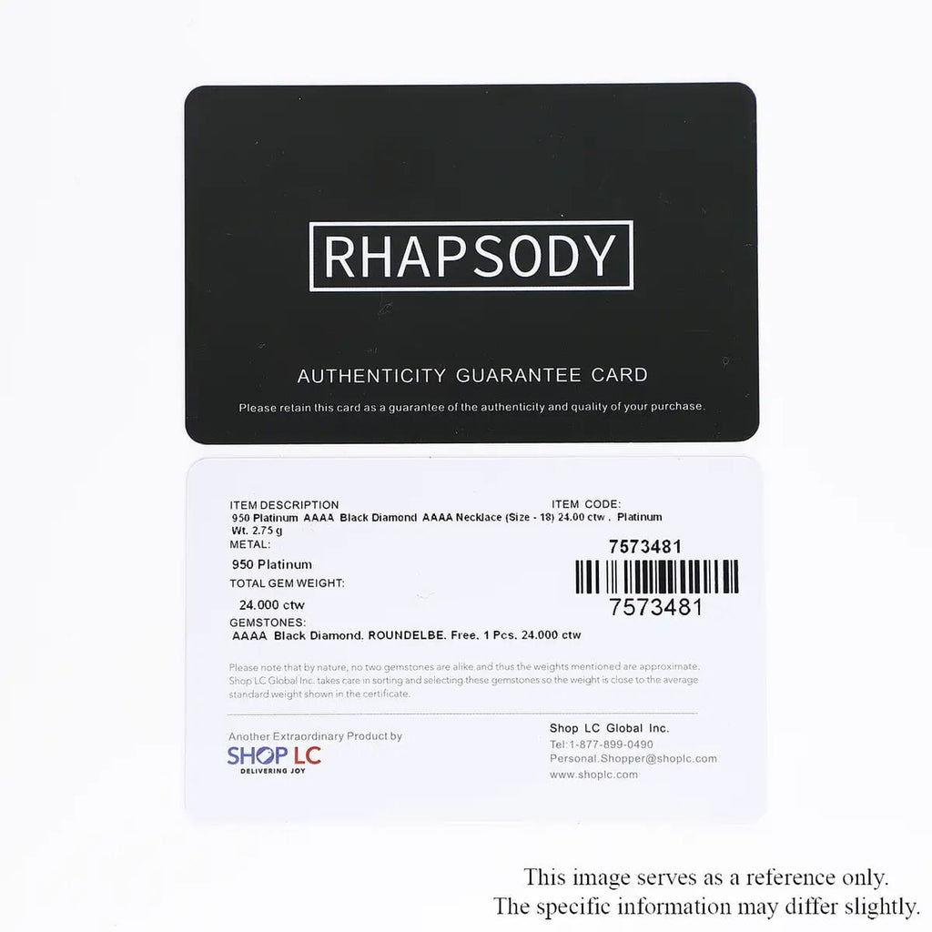Rhapsody Schwarzer Diamant AAAA Halskette ca. 45 cm 950 Platin ca. 24,00 ct.