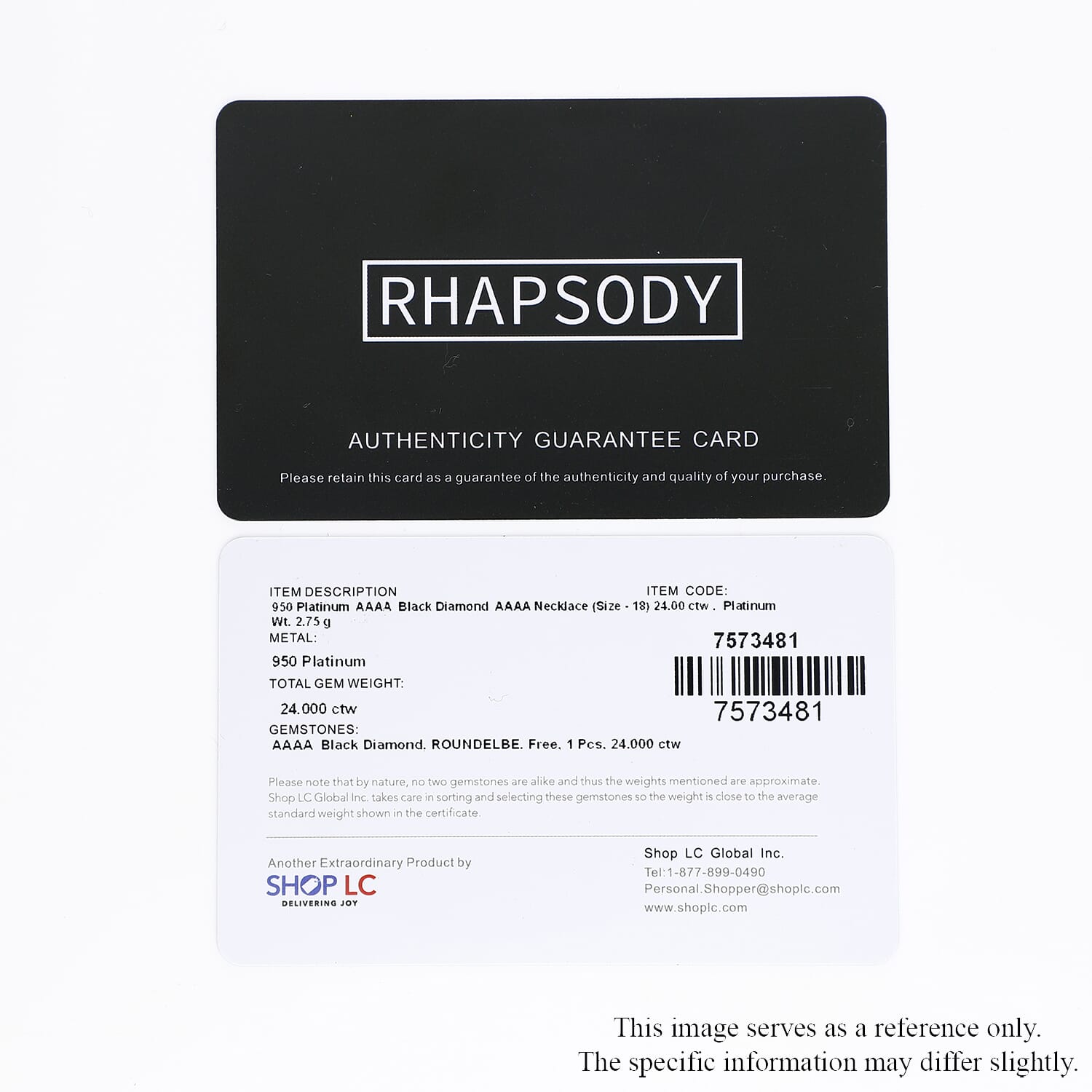 Rhapsody Schwarzer Diamant AAAA Halskette ca. 45 cm 950 Platin ca. 24,00 ct.
