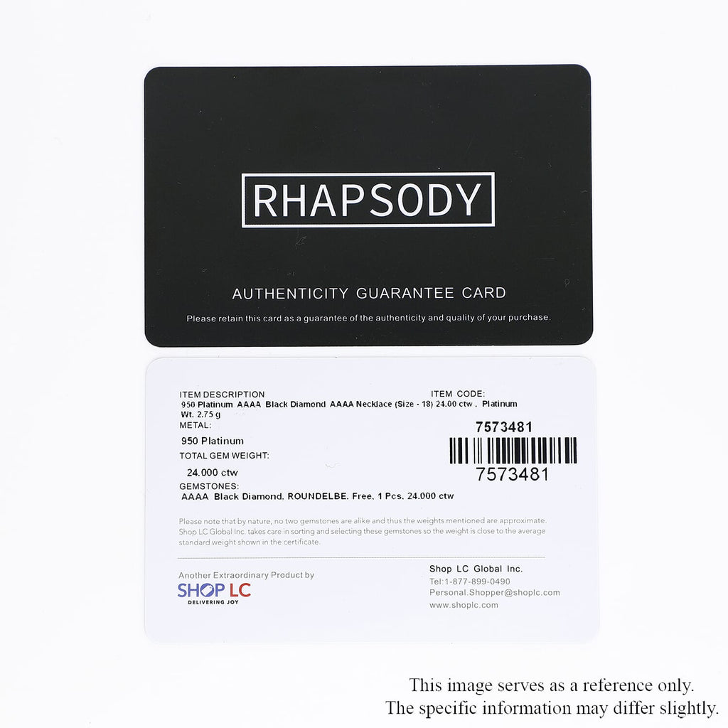 Rhapsody Schwarzer Diamant AAAA Halskette ca. 45 cm 950 Platin ca. 24,00 ct.