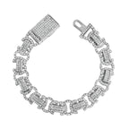 Weißer Kristall Armband, ca. 20 cm, silberfarben