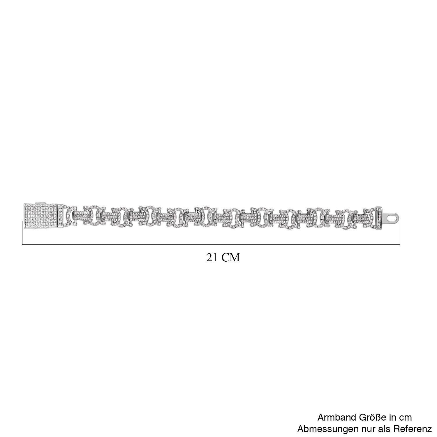 Weißer Kristall Armband, ca. 20 cm, silberfarben
