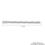 Weißer Kristall Armband, ca. 20 cm, silberfarben