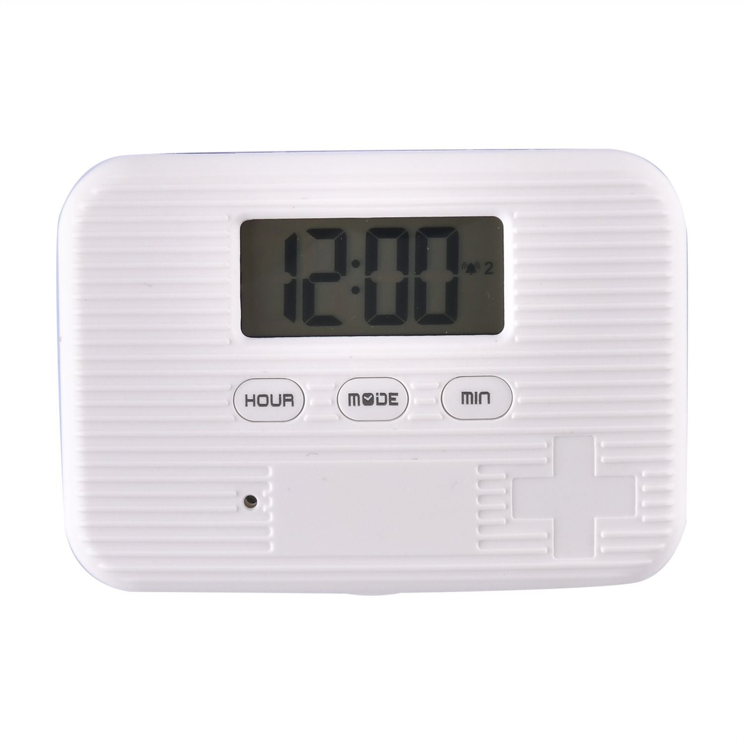 6-Fach Pillendose mit Timer, 9.5x6.5x2cm, Weiß