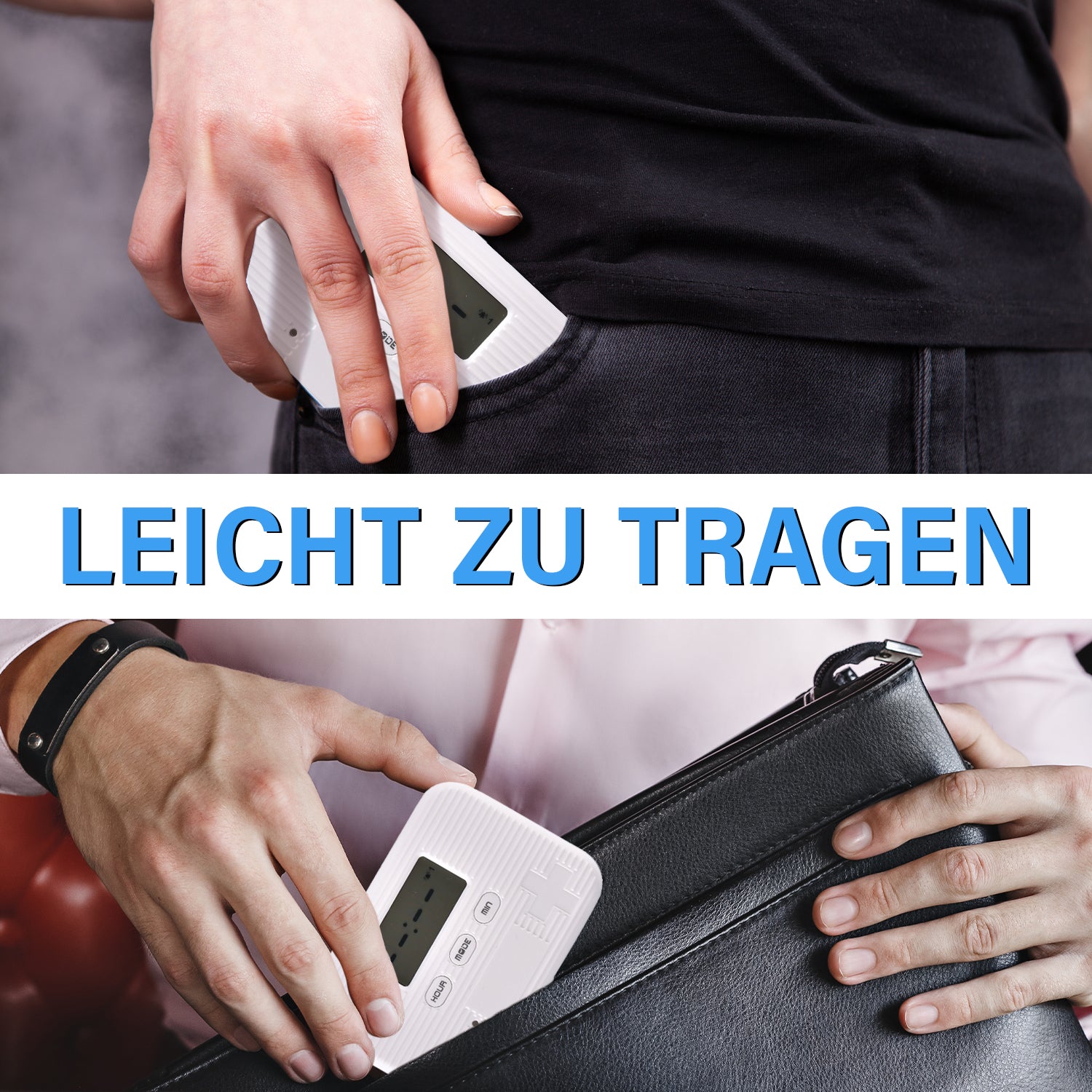 6-Fach Pillendose mit Timer, 9.5x6.5x2cm, Weiß