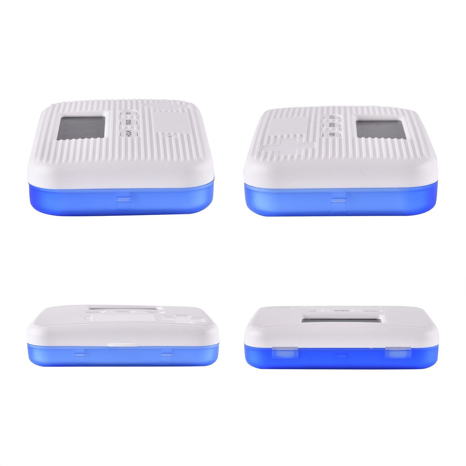 6-Fach Pillendose mit Timer, 9.5x6.5x2cm, Weiß