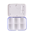 6-Fach Pillendose mit Timer, 9.5x6.5x2cm, Weiß