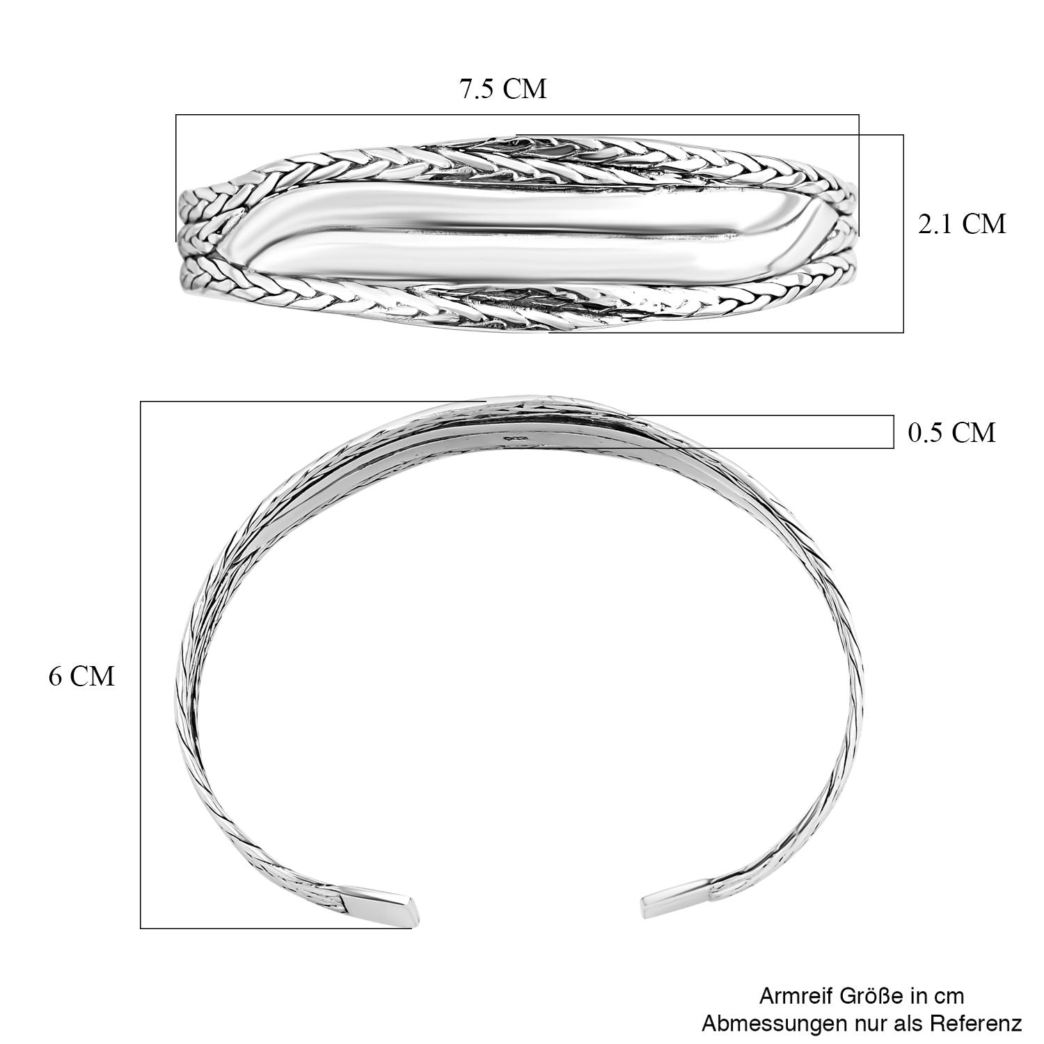 925 Silber Armreif ca. 19 cm ca. 26,77g