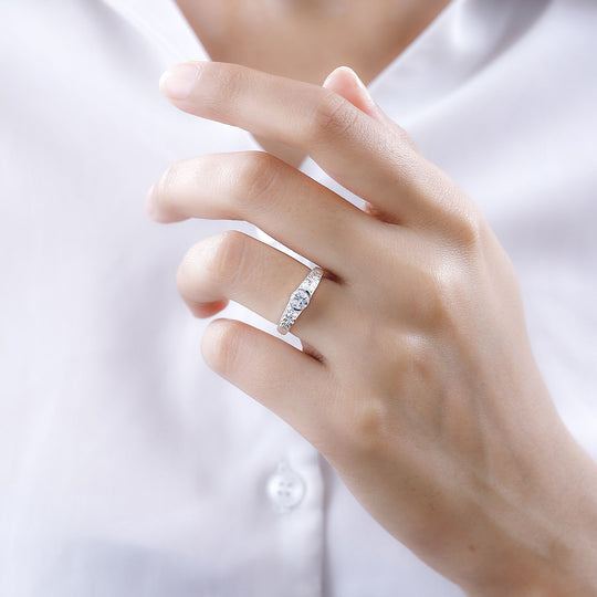 Lustro Stella - Weißer Zirkonia Ring, 925 Silber ca. 0.89 ct