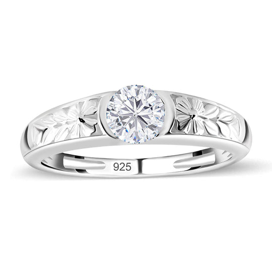 Lustro Stella - Weißer Zirkonia Ring, 925 Silber ca. 0.89 ct