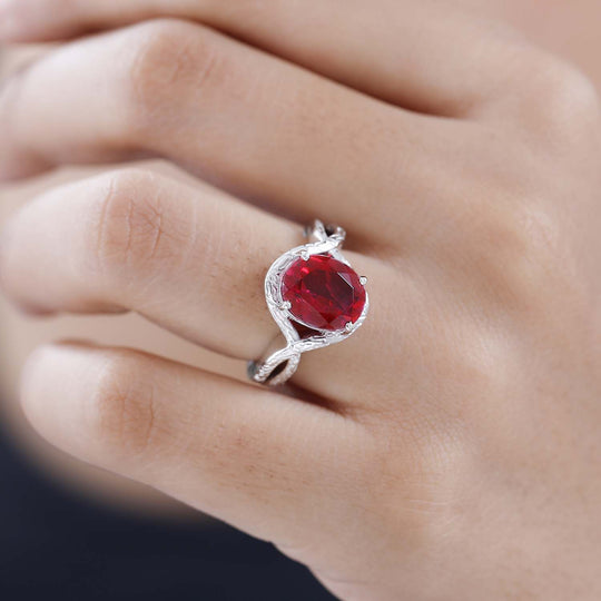 Magenta Rosa Quarz Triplette Ring, 925 Silber platiniert ca. 4.01 ct