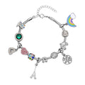 Designer Inpiriertes Schlangen-Gliederarmband mit 12 Charme