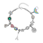 Designer Inpiriertes Schlangen-Gliederarmband mit 12 Charme