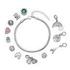 Designer Inpiriertes Schlangen-Gliederarmband mit 12 Charme