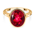Magenta Rosa Quarz Triplette Ring, 925 Silber vergoldet (Größe 16.00) ca. 5.25 ct