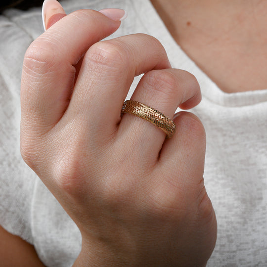 Maestro Kollektion - flexibler italienischer Ring, 585 Gelbgold