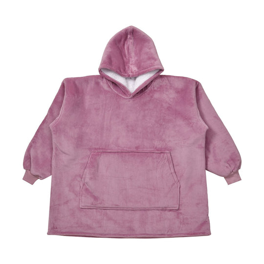 Zweilagiger Kapuzenpullover, bequemes Sherpa und Flanell, burgundy