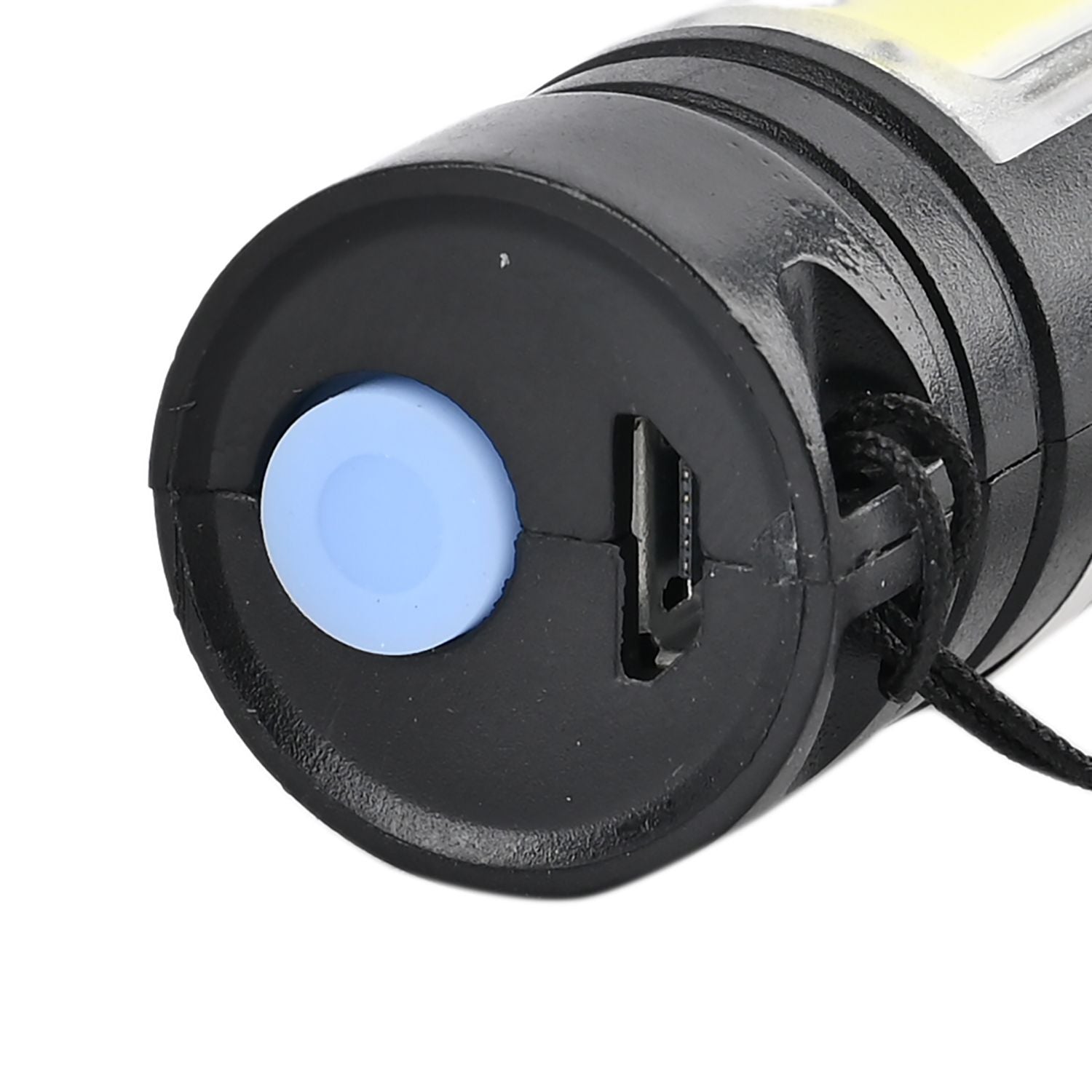2-in-1 LED-Taschenlampe, wiederaufladbar mit COB-Licht: Drei Modi, Zoom, wasserdicht, rutschfest. 1200mAh Akku, USB-C. 9,5x10,2x2,8 cm