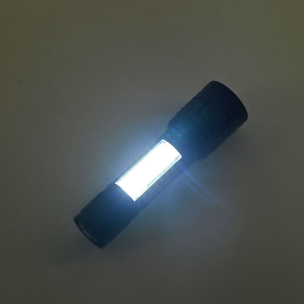 Vielseitige Multifunktions-LED-Taschenlampe mit COB-Seitenlicht, Zoom, Wasserdicht, 1200mAh Akku, Typ-C USB