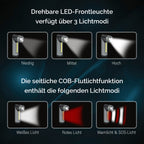 Wiederaufladbare Taschenlampe  mit drehbarem LED-Kopf mit 3 Beleuchtungsmodi