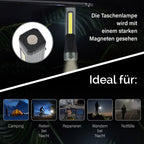Wiederaufladbare Taschenlampe  mit drehbarem LED-Kopf mit 3 Beleuchtungsmodi
