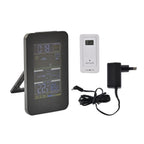 TechVision kabellose digitale Wetterstation, Innen-Außentemperatur, 18.5x12x2.5cm, Schwarz/Weiß