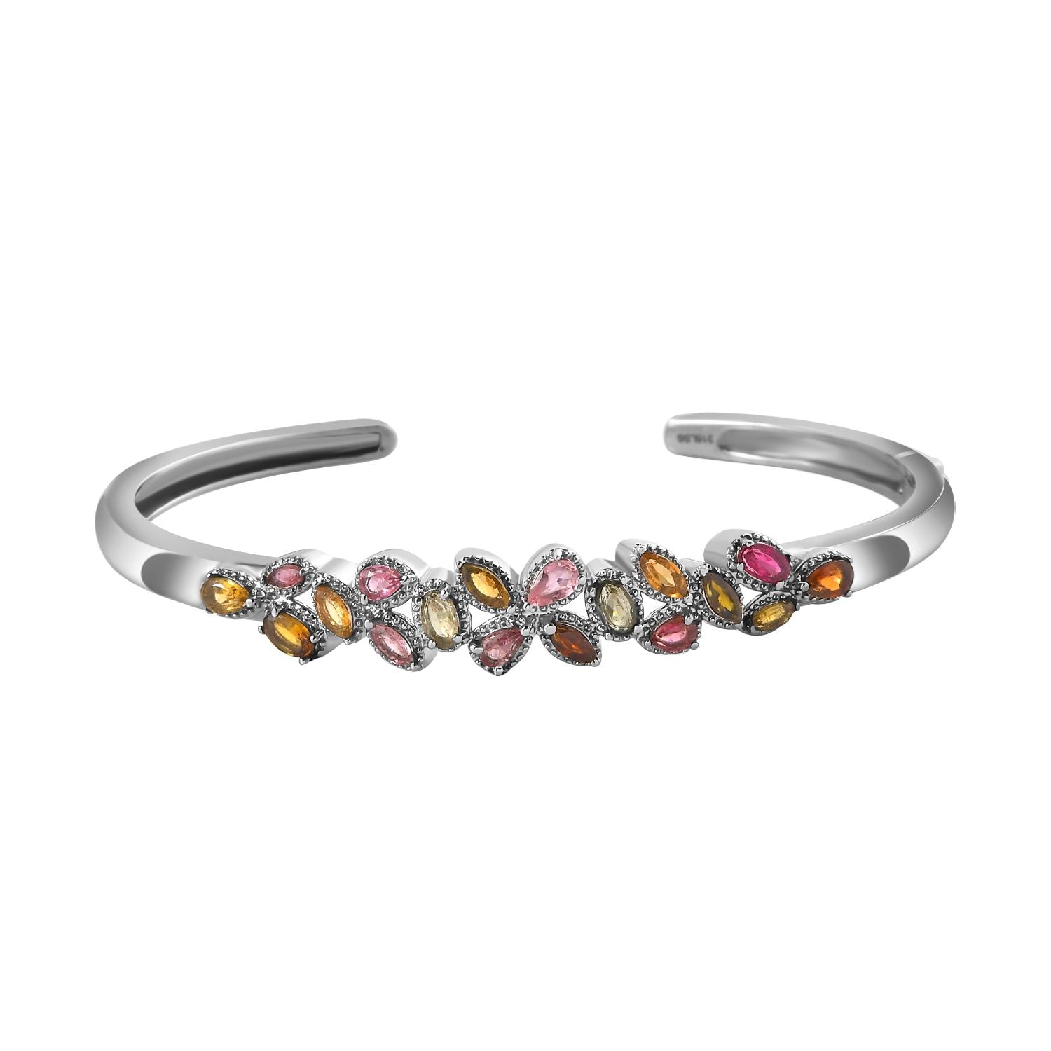 Natürlicher Mehrfarbiger Turmalin-Armreif, ca. 19 cm, ca. 2.84 ct