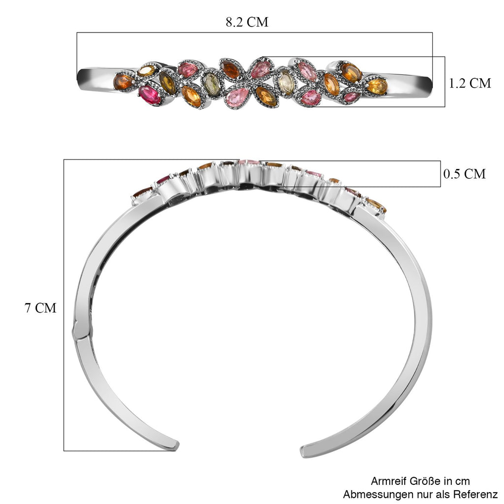 Natürlicher Mehrfarbiger Turmalin-Armreif, ca. 19 cm, ca. 2.84 ct