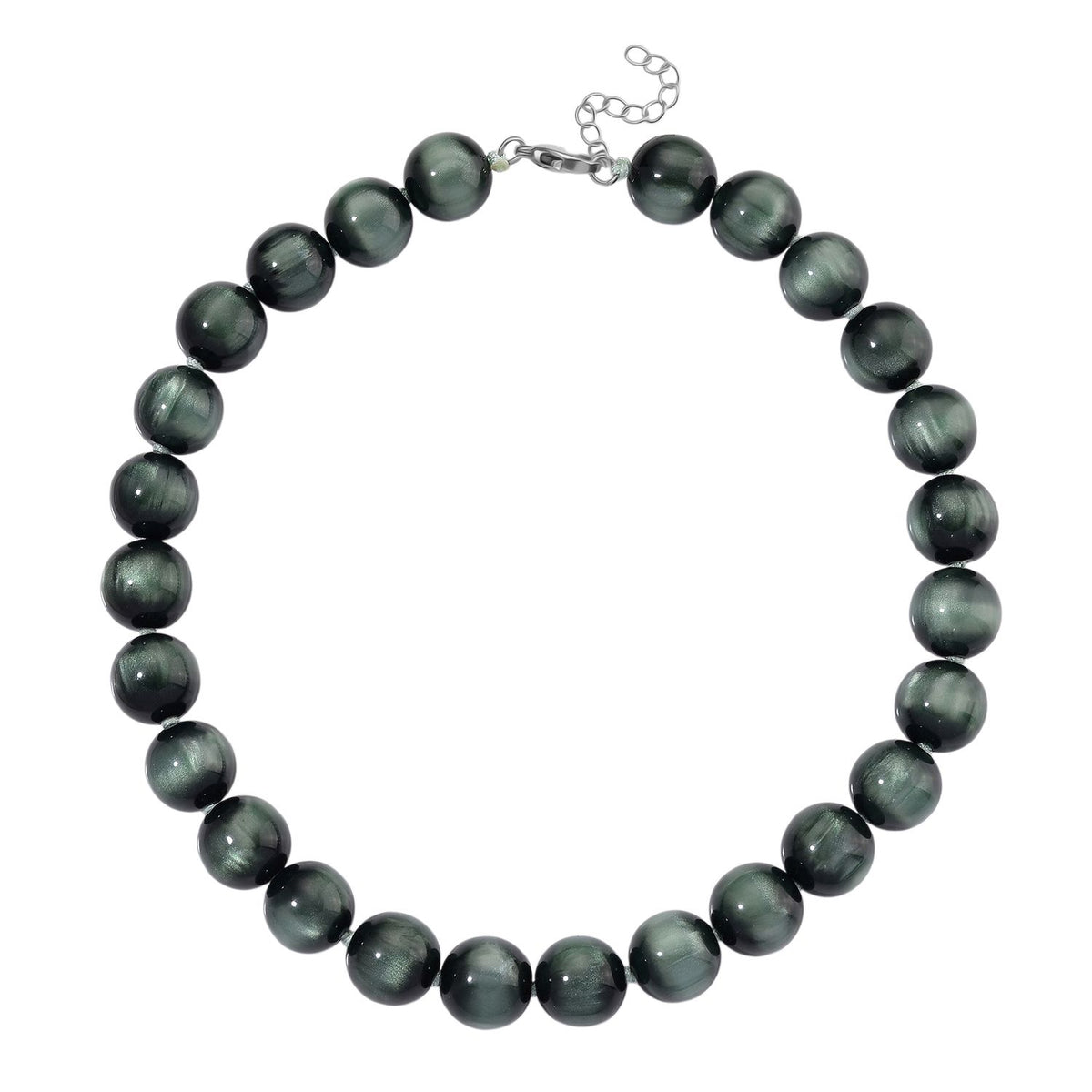 Simuliertes flexibles grünes Katzenauge Armband und 45+5cm Halskette