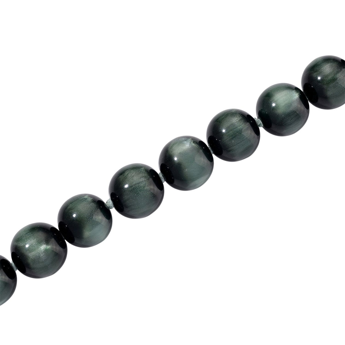 Simuliertes flexibles grünes Katzenauge Armband und 45+5cm Halskette