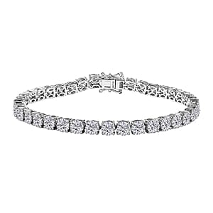 D'Joy Moissanit Armband ca. 18.5 cm 925 Silber Platiniert ca. 13,63 ct.