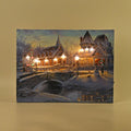 Winterdruck auf Leinwand mit LED- und Glasfaserlicht, 30x40 cm, 3AA (nicht inkl.), Schneemann