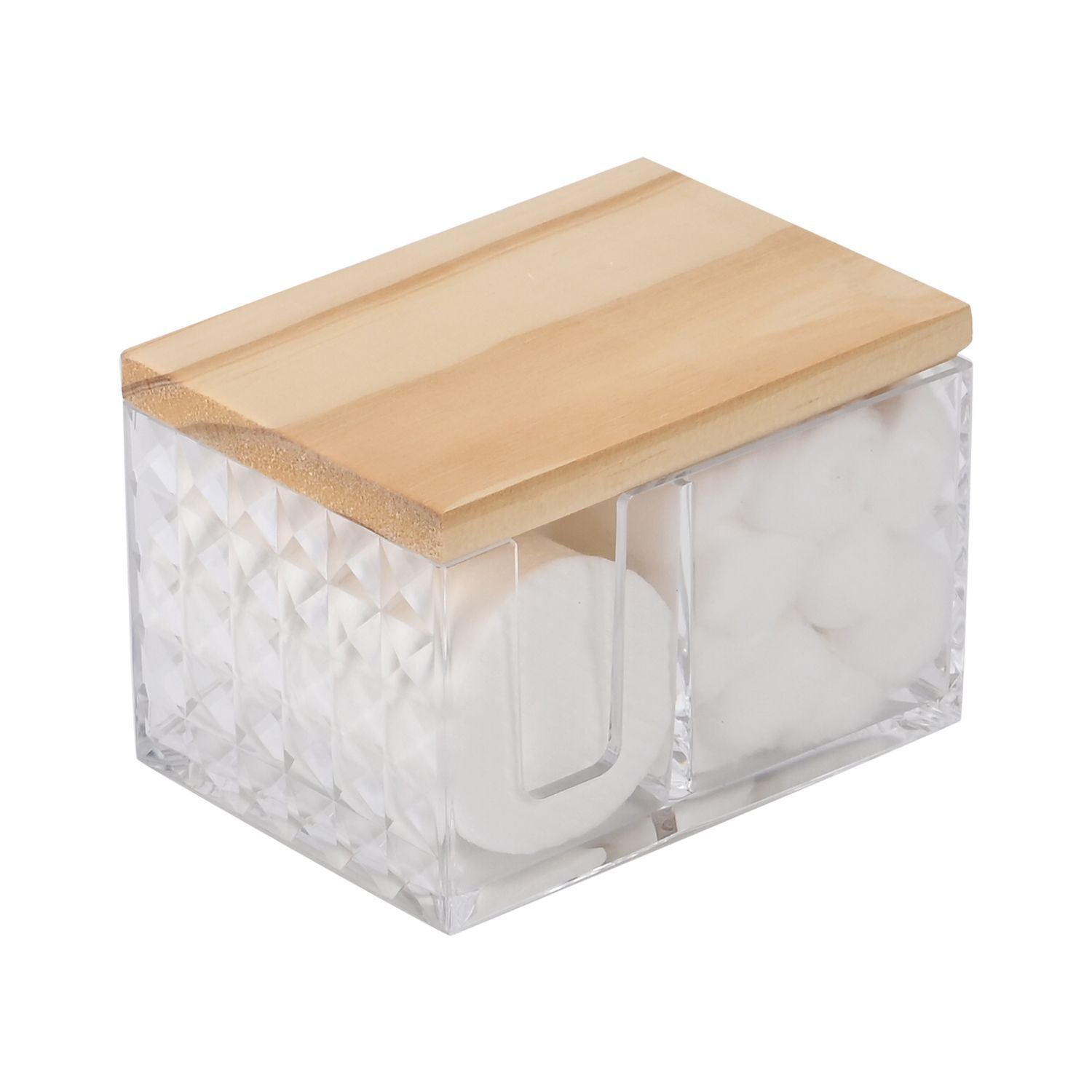 NaturPur Öko-Badezimmer Komplettset, Hochwertige PS-Schale mit Holzdeckel, Größe: 14x10x9,3 cm