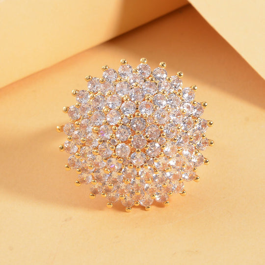 Weißer Zirkonia Ring, , goldfarben, ca. 4.00 ct