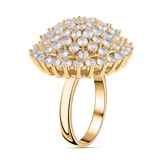 Weißer Zirkonia Ring, , goldfarben, ca. 4.00 ct
