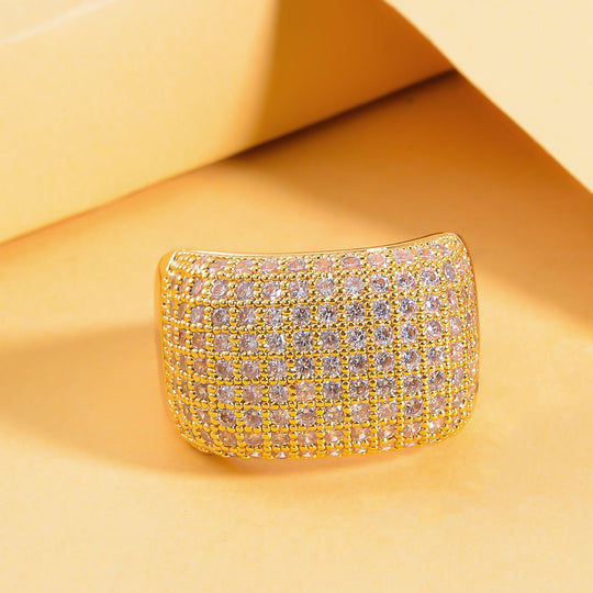 Weißer Zirkonia Ring, (Größe 16.00), ca. 3.00 ct, goldfarben 3.00 ct