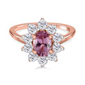 AA Lila Spinell, weißer Zirkon Ring, 925 Silber Roségold Vermeil (Größe 19.00) ca. 0.99 ct