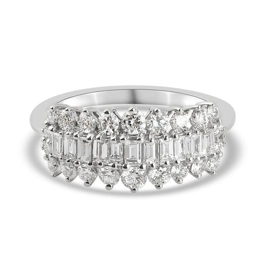 RHAPSODY - Diamant-Ring, zertifiziert VS E-F, 950 Platin (Größe 16.00) ca. 1.00 ct