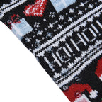 2er-Set - 2 Paar rutschfeste Haus Socken mit warmem Sherpa Futter, Einheitsgröße Weihnachtsmotiv