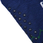 2er-Set - 2 Paar rutschfeste Haus Socken mit warmem Sherpa Futter, Einheitsgröße Weihnachtsmotiv, Schwarz und Blau