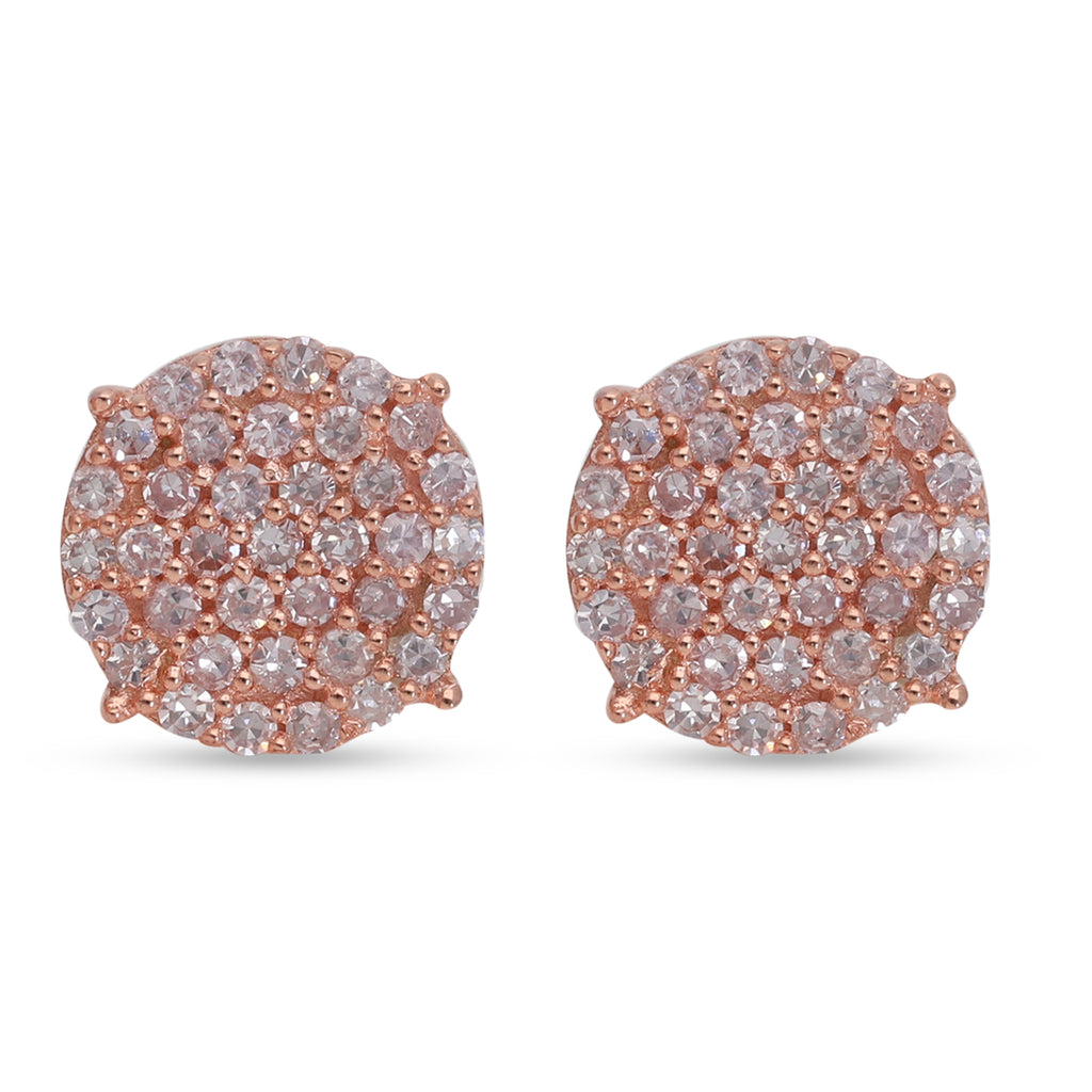 Natürliche, rosa Diamant-Ohrstecker, I1-I2, 375 roségold ca. 0,25 ct