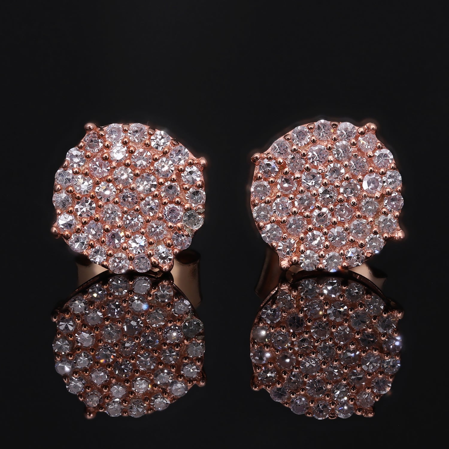 Natürliche, rosa Diamant-Ohrstecker, I1-I2, 375 roségold ca. 0,25 ct