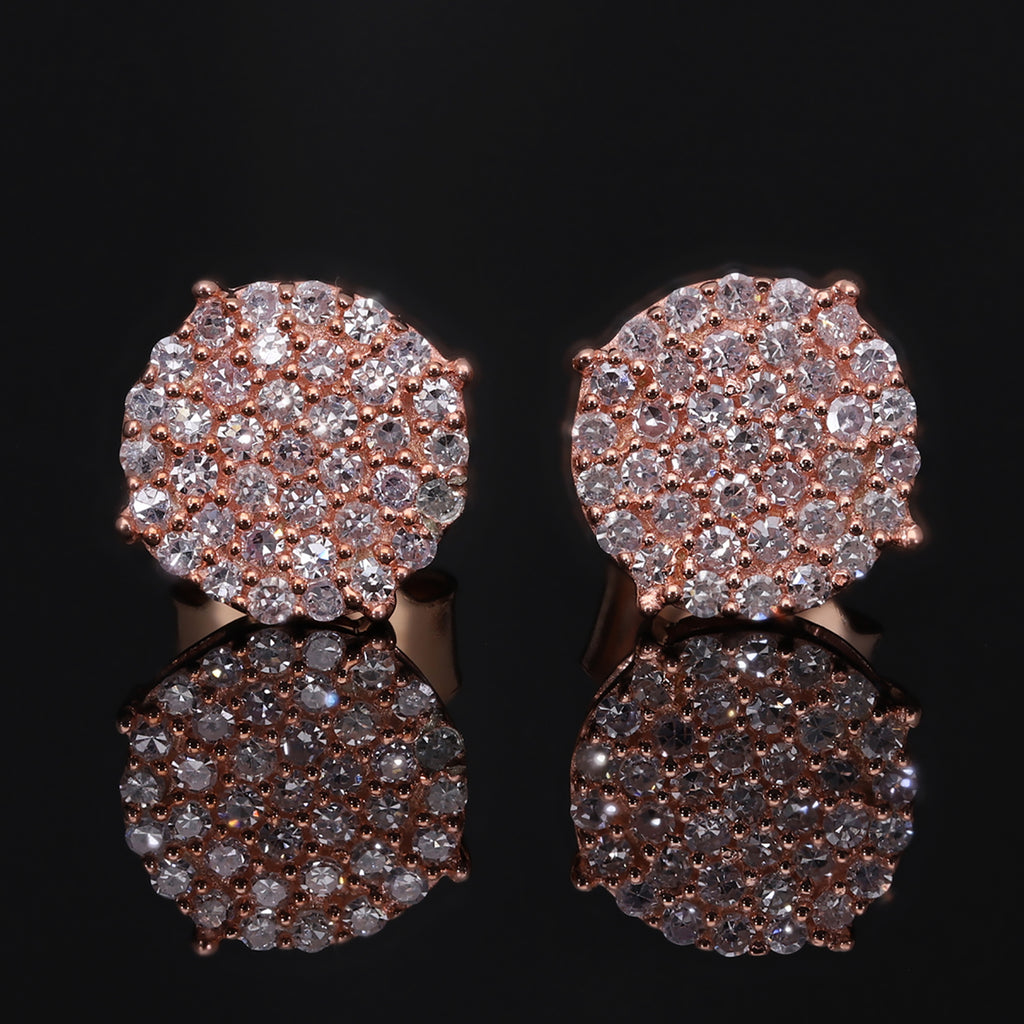 Natürliche, rosa Diamant-Ohrstecker, I1-I2, 375 roségold ca. 0,25 ct