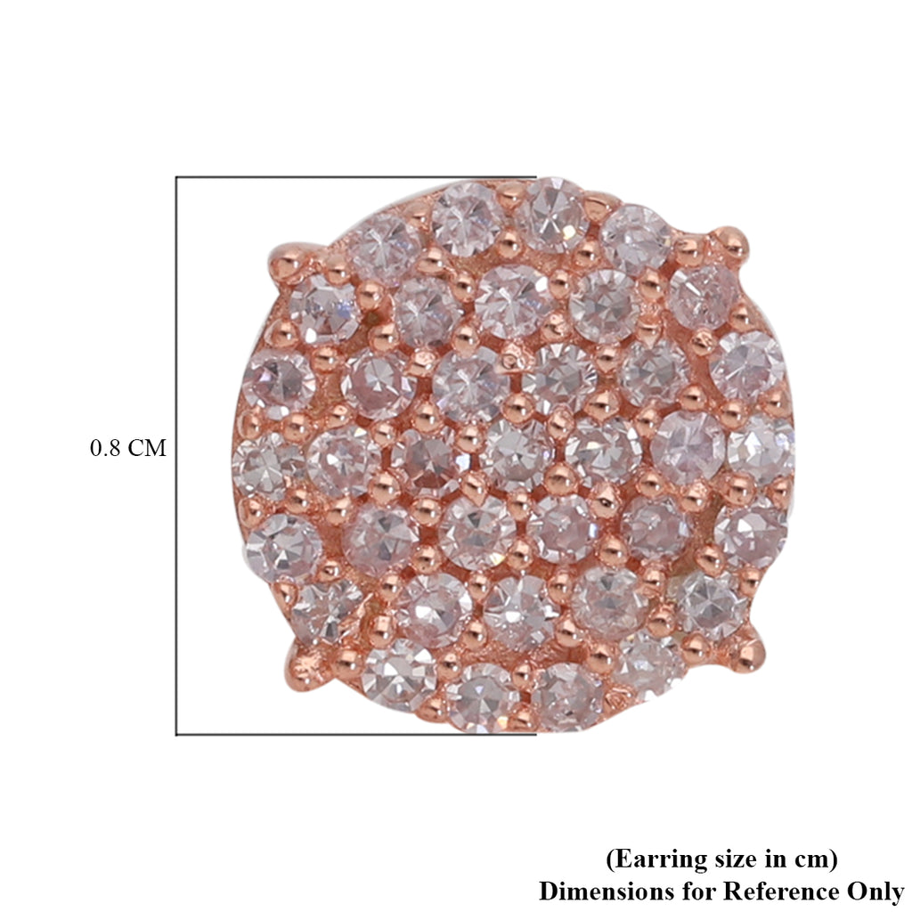 Natürliche, rosa Diamant-Ohrstecker, I1-I2, 375 roségold ca. 0,25 ct