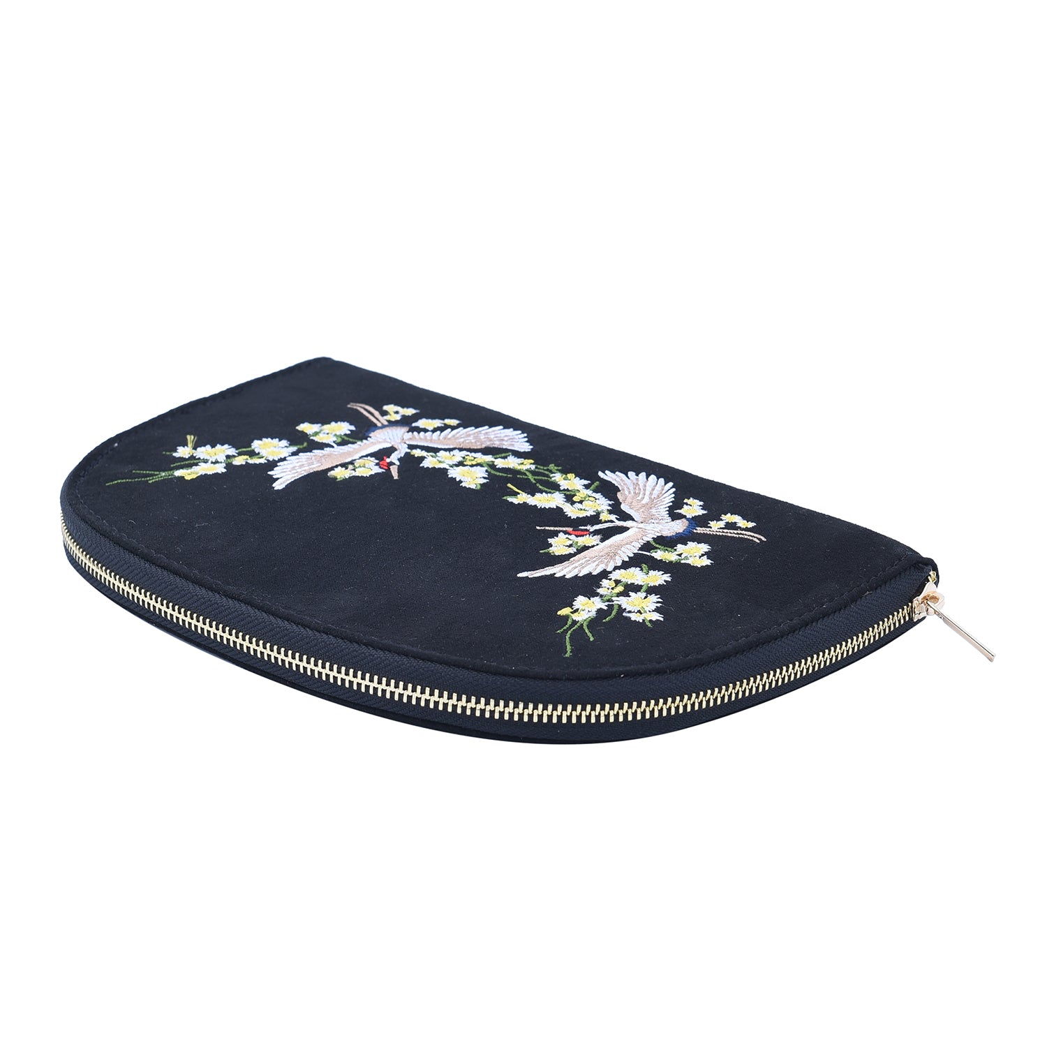 Schmuck Organizer mit besticktem Muster, Schwarz