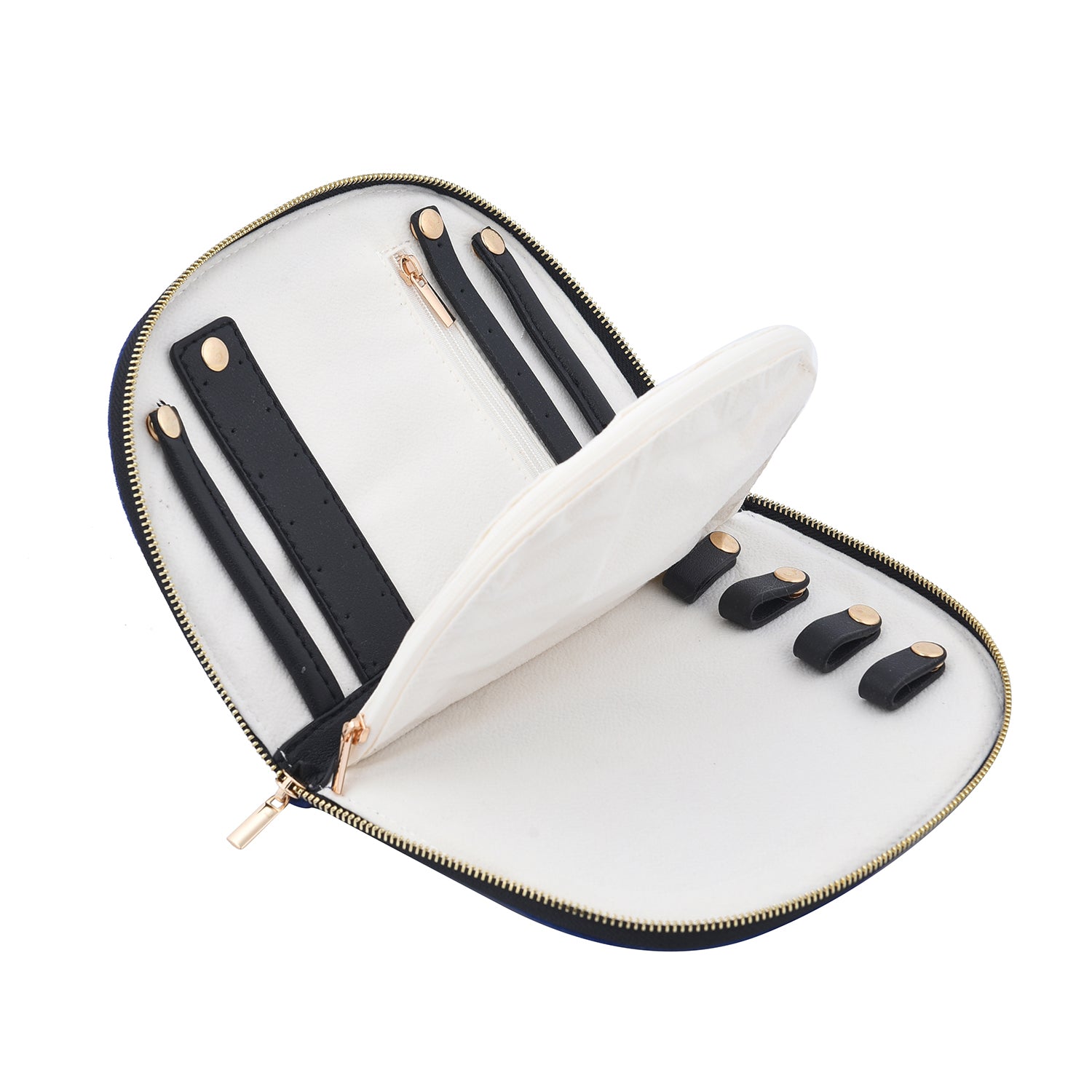 Schmuck Organizer mit besticktem Muster, Schwarz